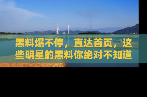黑料爆不停，直达首页，这些明星的黑料你绝对不知道！