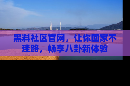 黑料社区官网，让你回家不迷路，畅享八卦新体验