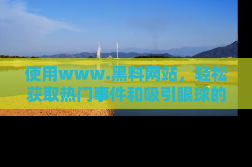 使用www.黑料网站，轻松获取热门事件和吸引眼球的黑料