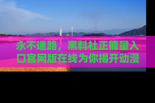 永不迷路，黑料社正能量入口官网版在线为你揭开动漫游戏的神秘面纱