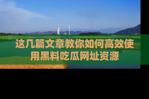 这几篇文章教你如何高效使用黑料吃瓜网址资源